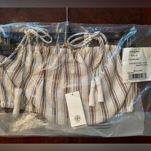 Torry Burch short tube top with straps/tassel .